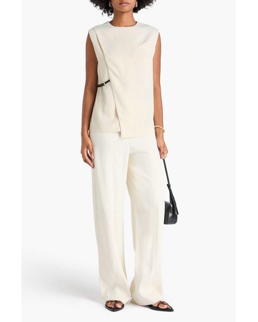 Loulou de Saison Natural Samba Wrap-effect Twill Top