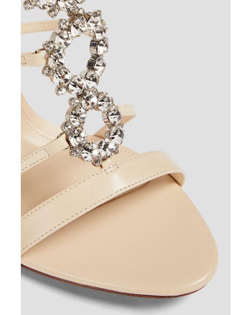 Alexandre Birman White Alice 100 Crystal-embellished Leather Sandals