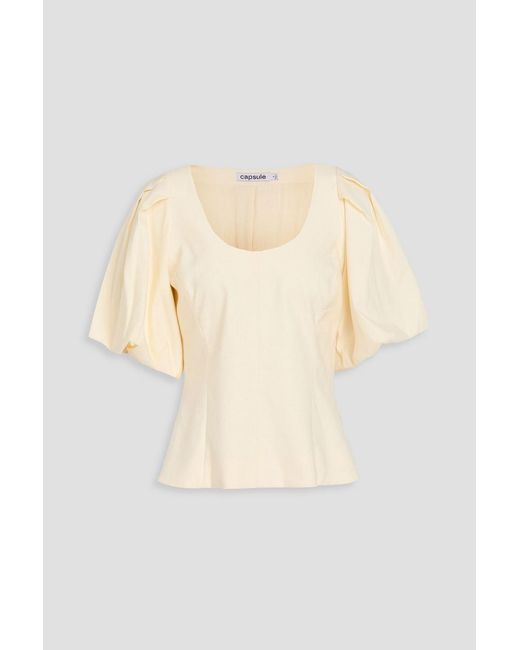 Jonathan Simkhai Natural Linen-Blend Top