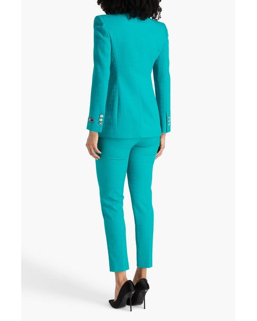 Versace Blue Wool-Jacquard Blazer