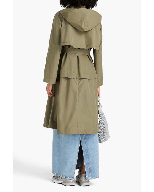 Palmer//Harding Green Inhale Cotton-drill Hooded Trench Coat