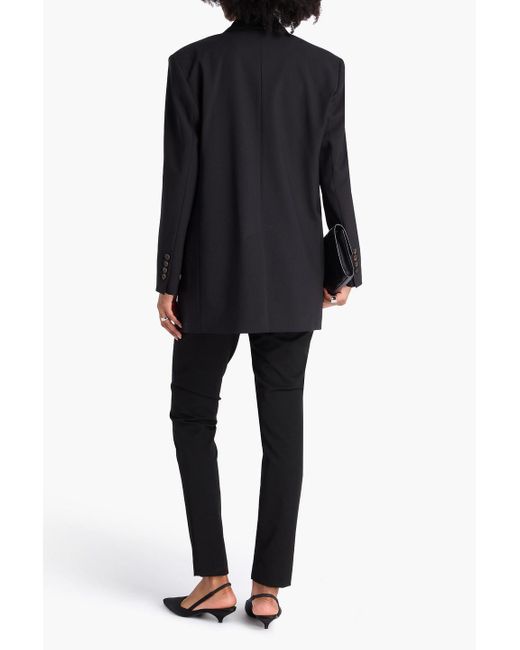 Brunello Cucinelli Black Wool-Blend Crepe Blazer