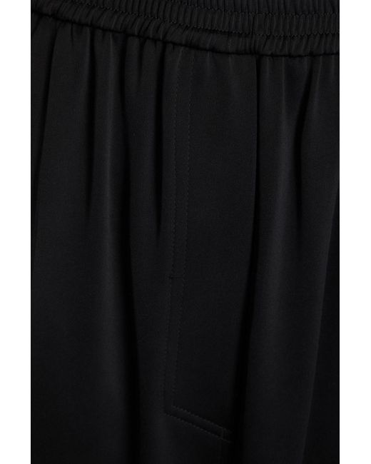 Nanushka Black Asymmetric Satin Midi Skirt