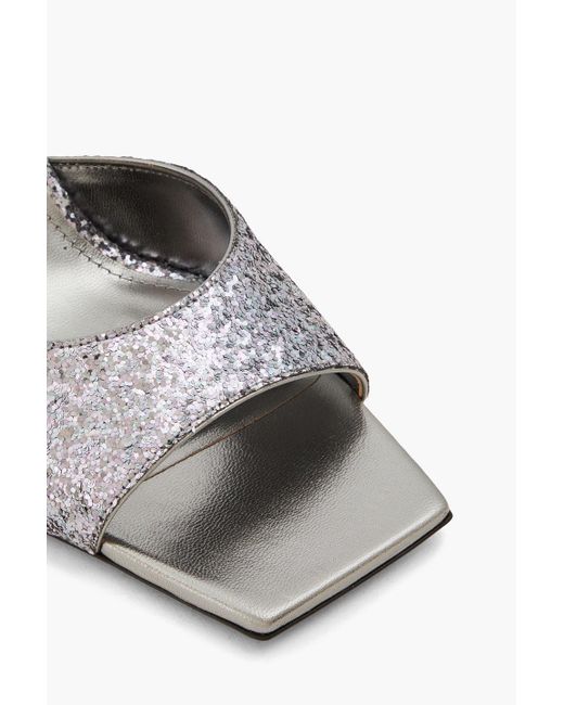 The Attico Metallic Devon Glittered Mules