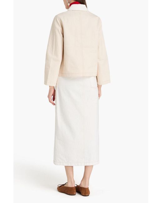 Veronica Beard Natural Dahl Two-tone Denim Jacket