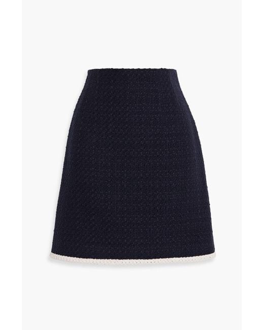 Veronica Beard Blue Roman Cotton-Blend Tweed Mini Skirt
