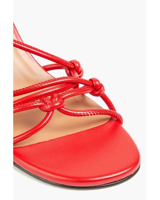 Ganni Red Knotted Faux Leather Sandals