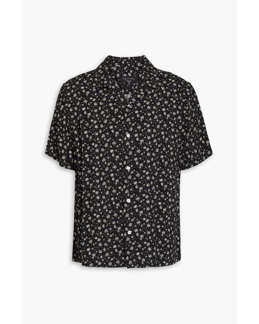 Rag & Bone Black Avery Floral-print Twill Shirt for men