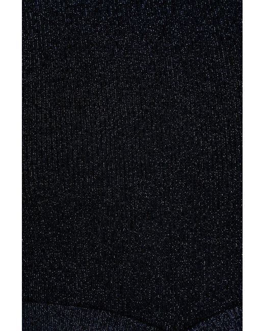 3.1 Phillip Lim Black Cutout Metallic Ribbed-knit Sweater
