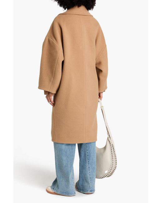 FRAME Wool-blend Felt Trench Coat in Natural | Lyst UK