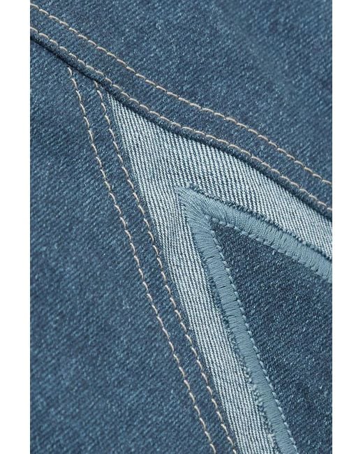 Perfect Moment Blue Corentine wattierte jeansjacke mit stickereien