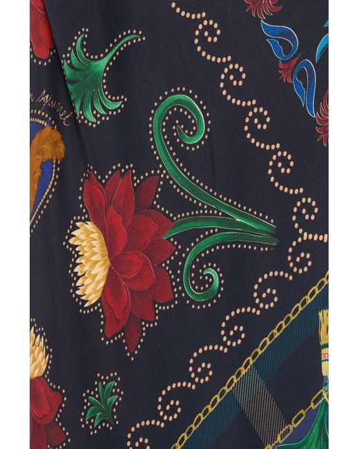 Farm Rio Blue Floral-Print Jersey Maxi Dress
