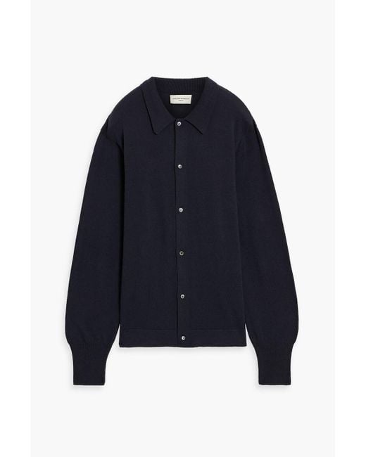 Officine Generale Blue Brent Wool Cardigan for men