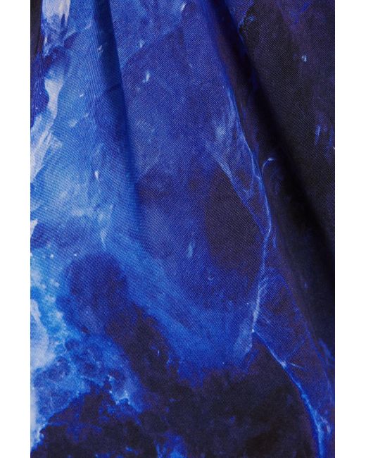 Jonathan Simkhai Blue Sunnie bedruckte neckholder-robe aus jersey mit rückenausschnitt