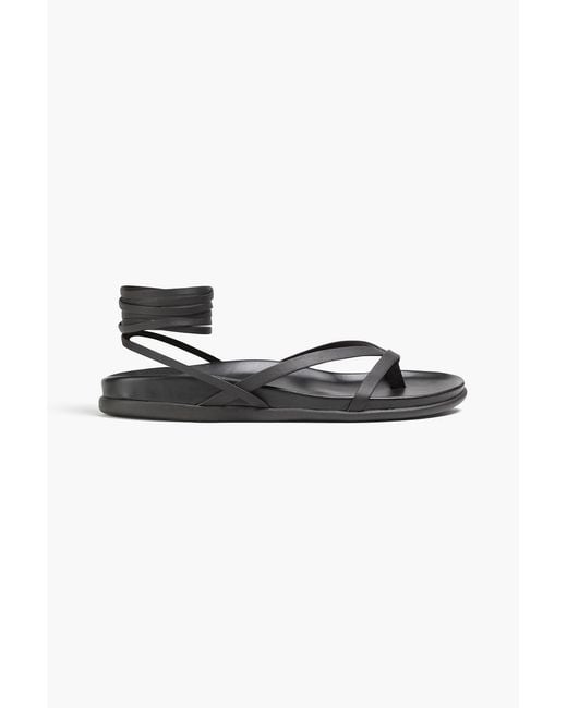 Ancient Greek Sandals Black Glykeria Leather Sandals