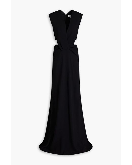 Victoria Beckham Black Twisted Cutout Crepe Maxi Dress