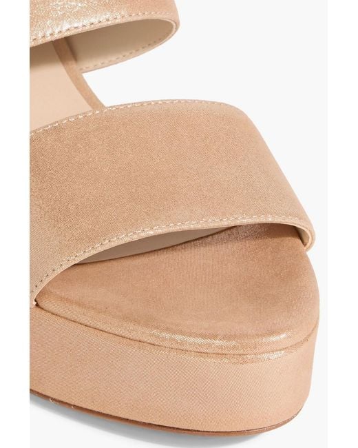 Stuart Weitzman Pink Ono Metallic Suede Platform Sandals