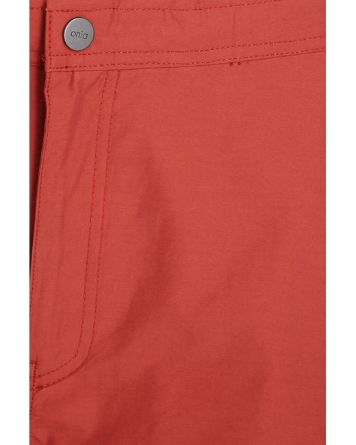 Onia Red Calder 6e Mid-length Cotton-blend Swim Shorts for men