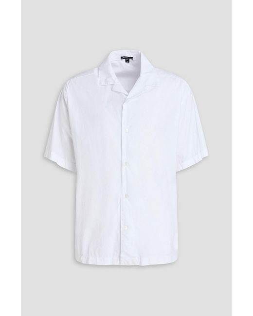 James Perse White Stretch-Cotton Poplin Shirt for men