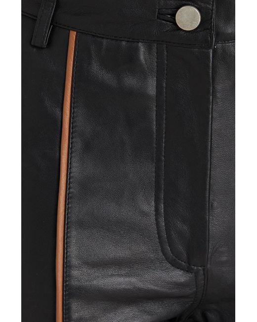 REMAIN Birger Christensen Black Leather Straight-leg Pants