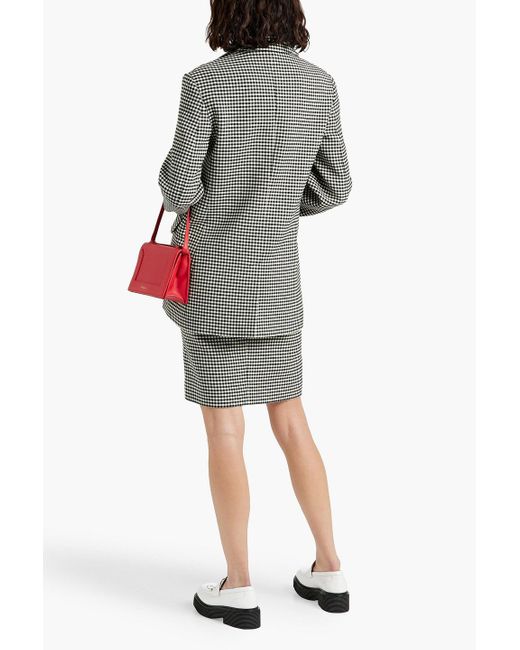 Marni Gray Gingham Wool-blend Skirt