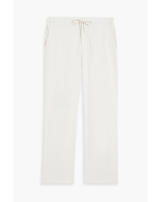 Frescobol Carioca White Mendes Cotton-blend Twill Drawstring Pants for men