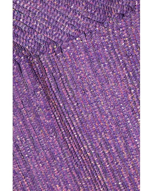 retroféte Purple Robe aus chiffon mit pailletten