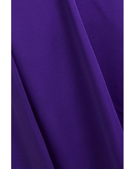 Victoria Beckham Purple Satin Midi Dress