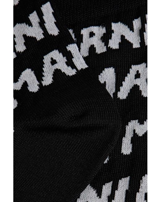Marni Black Cotton-blend Jacquard Socks