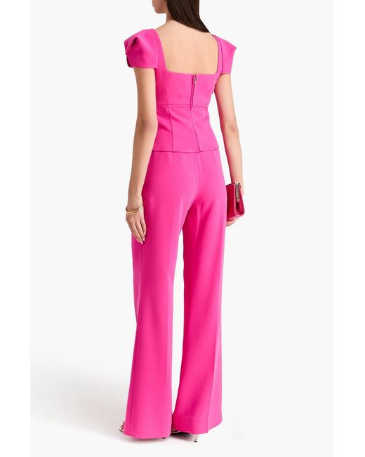 Roland Mouret Pink Pleated Crepe Top