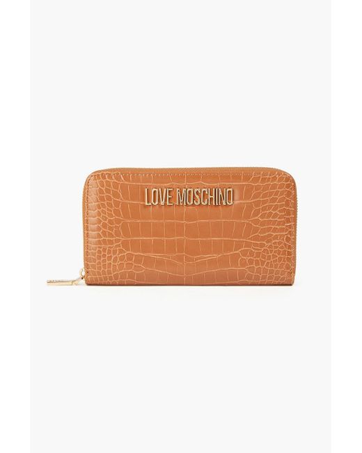 Love Moschino White Faux Croc-effect Leather Wallet