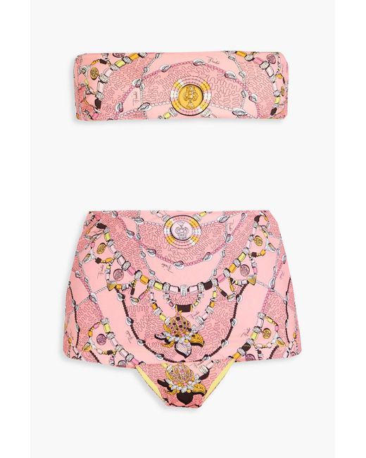Emilio Pucci Pink Printed Bandeau Bikini