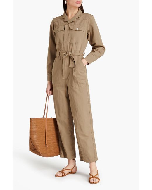 Alex Mill Natural Mel Belted Cotton And Linen-blend Twill Jumpsuit