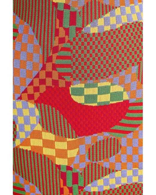 Emilio Pucci White Intarsia-Knit Maxi Dress