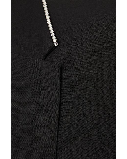 Versace Black Crystal-embellished Embroidered Wool Blazer for men