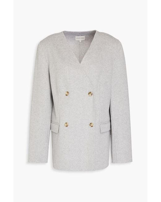 Loulou de Saison White Double-breasted Wool And Cashmere-blend Jacket