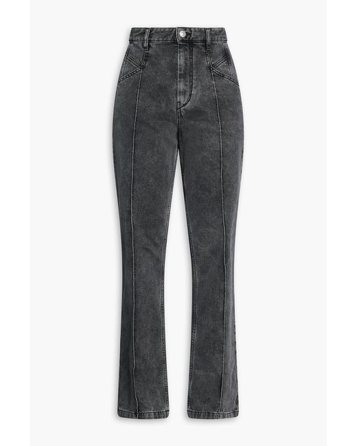 Isabel Marant Gray Nadege Acid-Wash High-Rise Straight-Leg Jeans