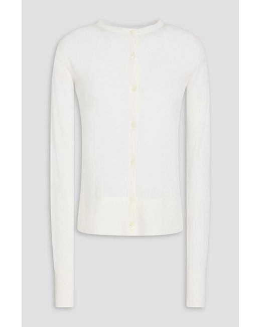 Totême White Lyocell-blend Cardigan