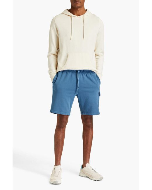 Onia Blue French Cotton-terry Drawstring Shorts for men