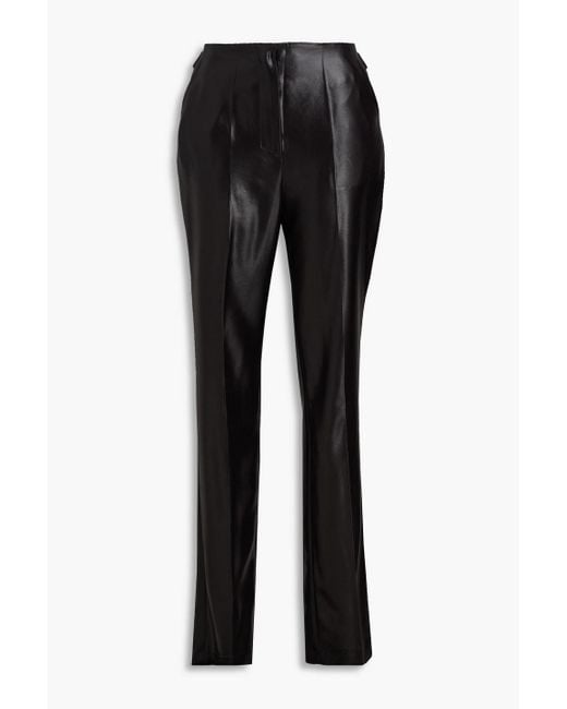 Nanushka Black Hose mit schmalem bein aus satin