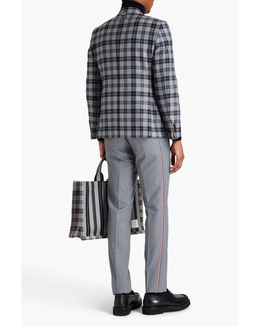 Thom Browne Gray Checked Wool-tweed Blazer for men