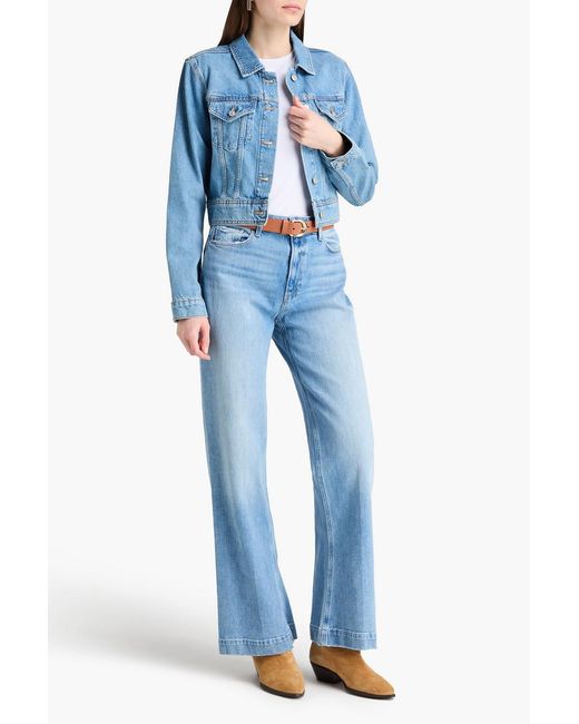 PAIGE Blue Chantal Cropped Denim Jacket
