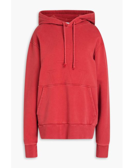 J.W. Anderson Red Embroide Cotton-fleece Hoodie