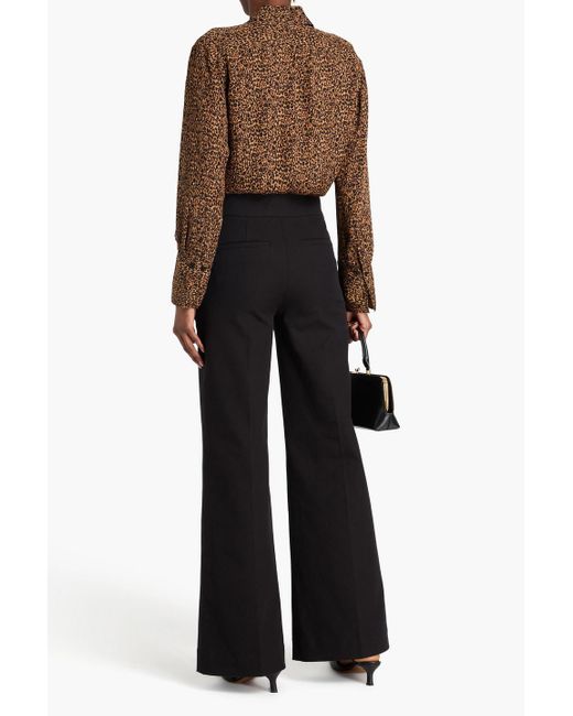 FRAME Black Le Hardy Stretch-cotton Wide-leg Pants