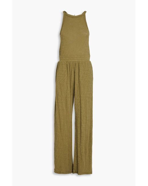 ATM Green Slub Cotton-Jersey Jumpsuit