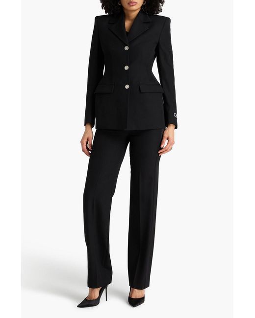 Versace Black Grain De Poure Wool Blazer