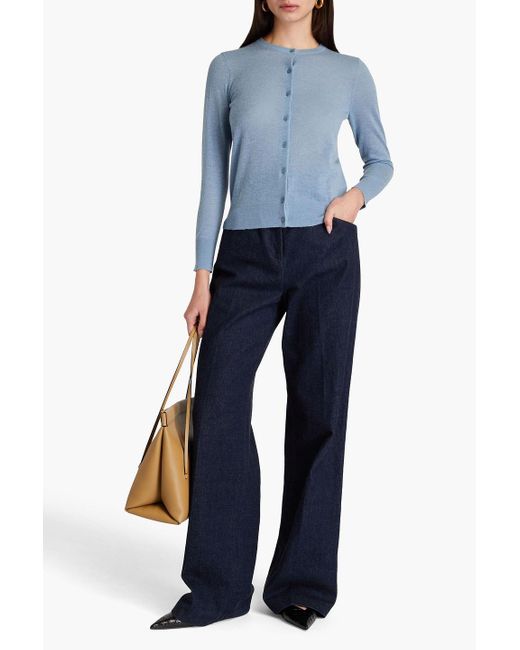 Tibi Blue Wool-blend Cardigan