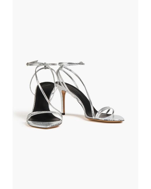 Isabel Marant White Axee Snake-Effect Leather Sandals