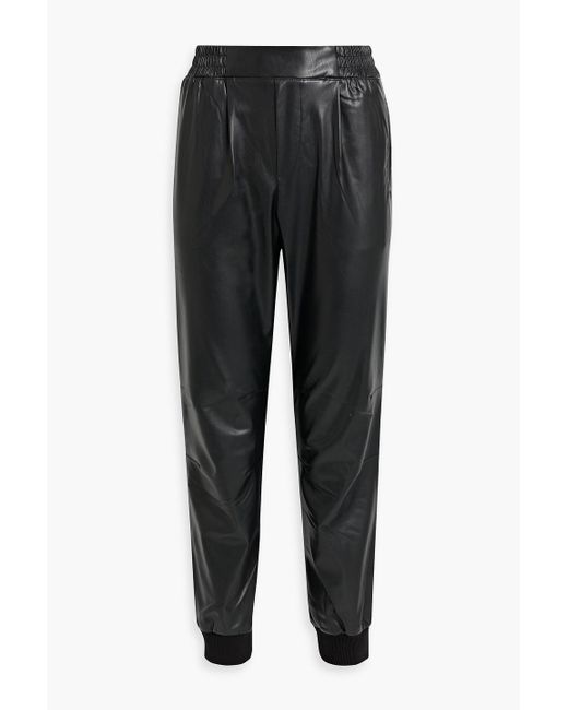 ATM Black Faux Leather Tapered Pants