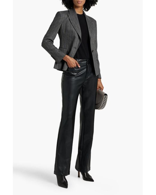 Brunello Cucinelli Black Bead-embellished Metallic Pinstriped Twill Blazer